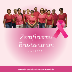 Teambild Brustzentrum in pinkfarbenen Shirts